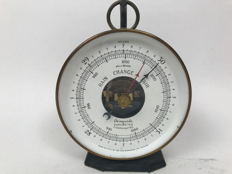 Vintage Airguide Barometer With Stand