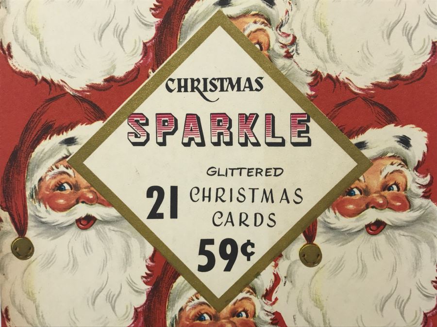 Vintage Christmas Sparkle Christmas Cards Plus Vintage Lincoln Mint Stamps [Photo 4]