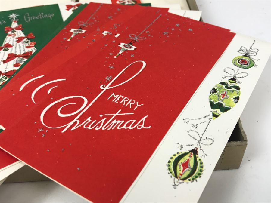 Vintage Christmas Sparkle Christmas Cards Plus Vintage Lincoln Mint Stamps [Photo 6]