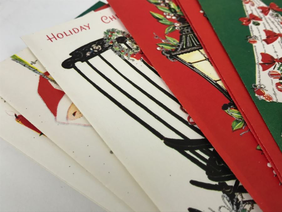 Vintage Christmas Sparkle Christmas Cards Plus Vintage Lincoln Mint Stamps [Photo 8]