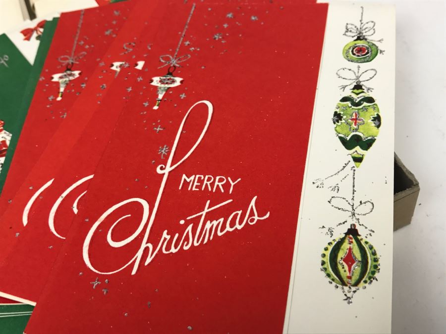 Vintage Christmas Sparkle Christmas Cards Plus Vintage Lincoln Mint Stamps [Photo 5]