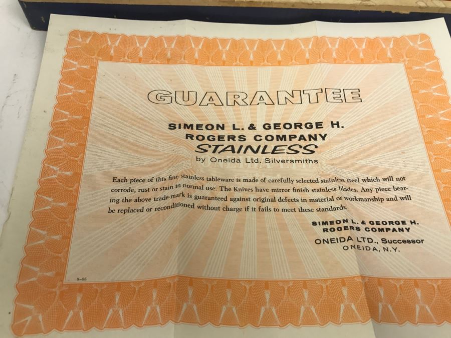 Simeon L. & George H. Rogers Company Stainless Flatware Set By Oneida Ltd. Silversmiths [Photo 2]