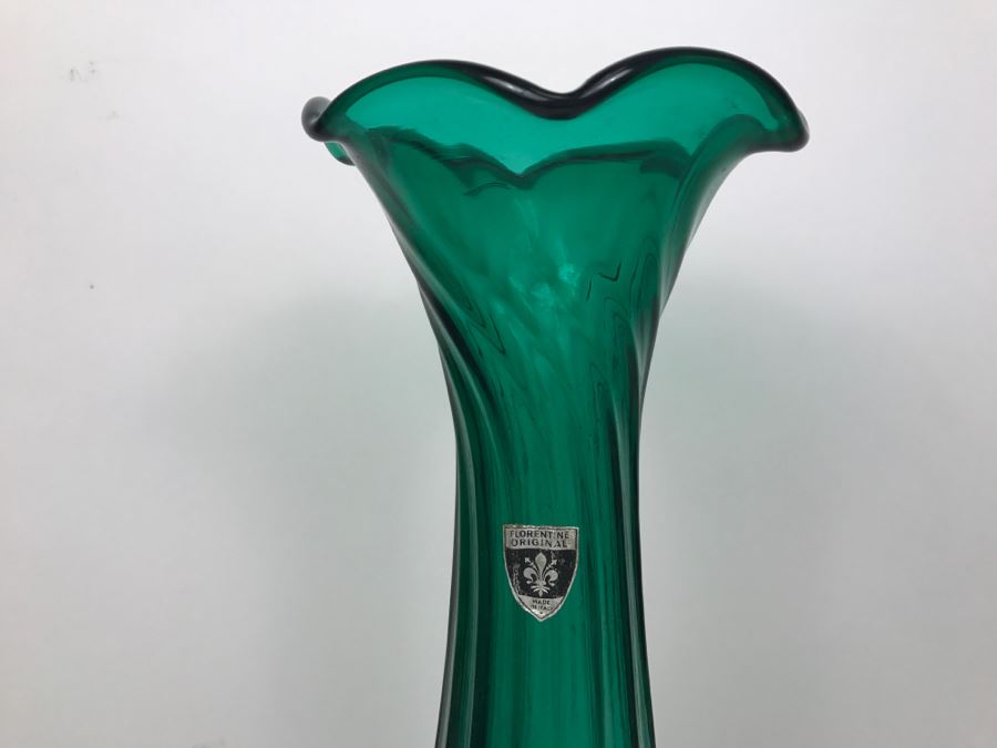Florentine Original Tall Green Vase Made In Italy [Photo 4]