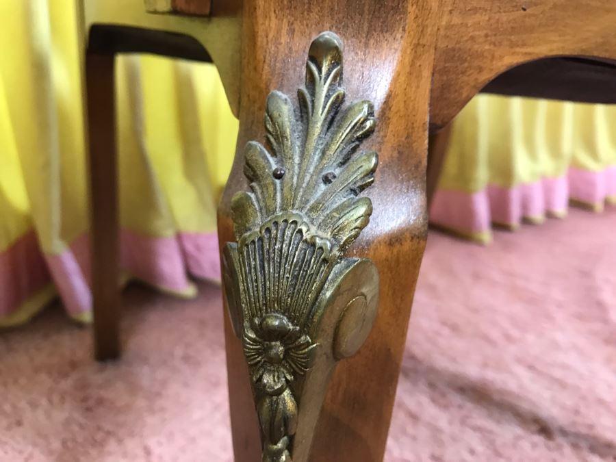 Stunning Italian Designer Wooden Bench And Armchair With Gilt Wood Carvings And Bronze Mounts [Photo 15]