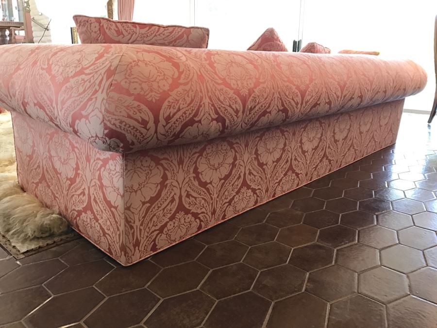 Pink Designer Sofa With Matching Throw Pillows [Photo 7]