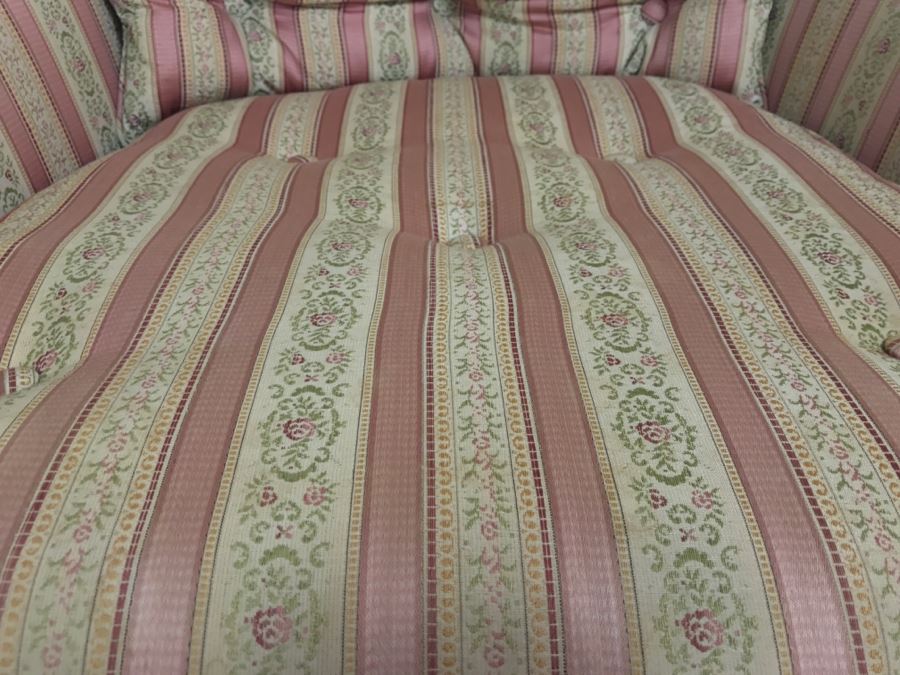 Designer Wooden Upholstered Settee Sofa With Armchair And Throw Pillows [Photo 10]