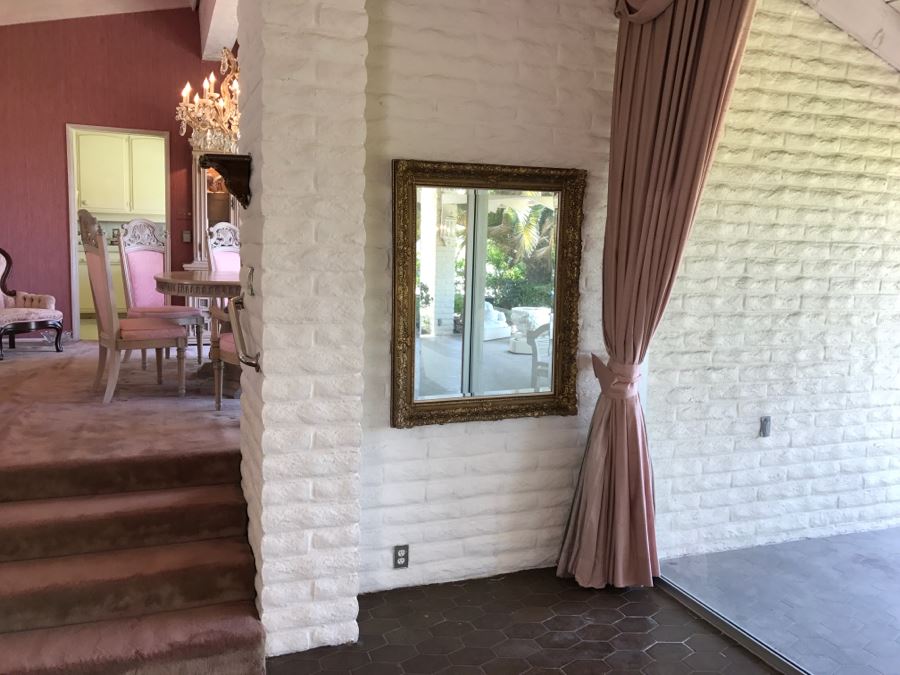 Vintage Gilt Wood Beveled Glass Wall Mirror [Photo 2]