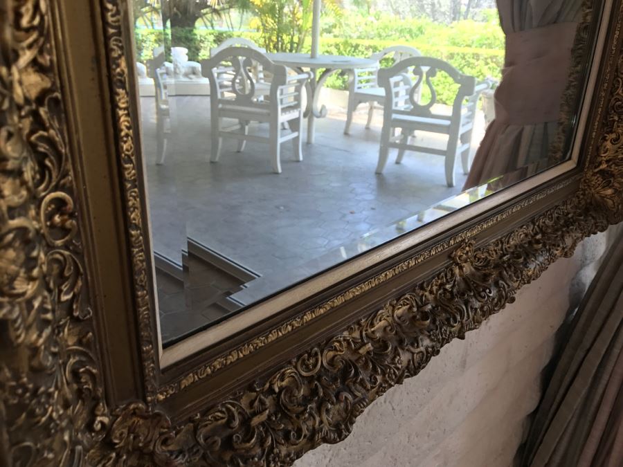 Vintage Gilt Wood Beveled Glass Wall Mirror [Photo 7]
