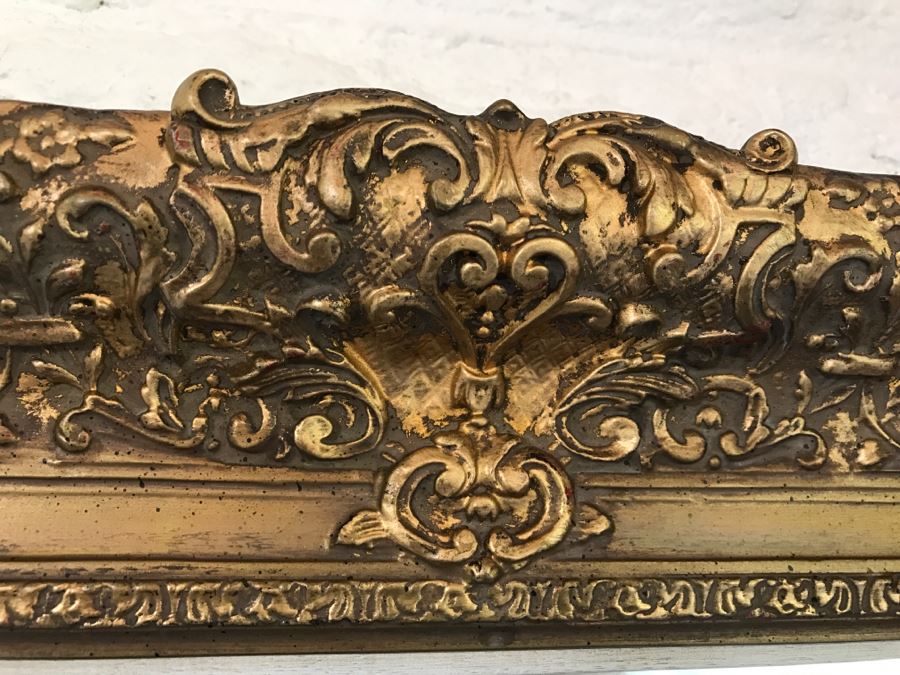 Vintage Gilt Wood Beveled Glass Wall Mirror [Photo 6]