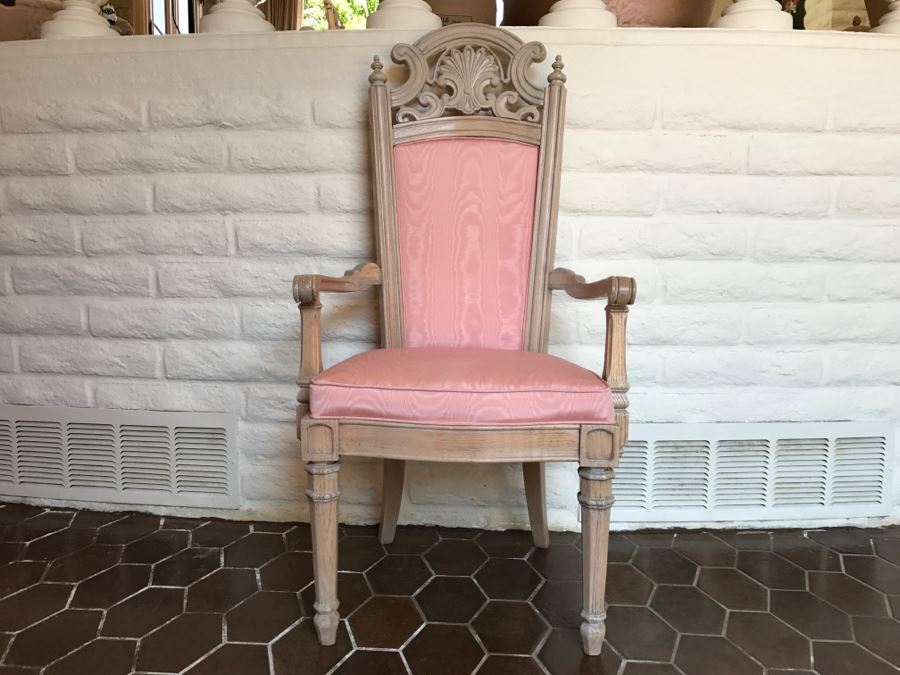 Stunning Double Pedestal Dining Table With Six Heavy Solid Chairs And Two Leaves [Photo 2]