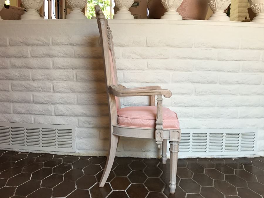 Stunning Double Pedestal Dining Table With Six Heavy Solid Chairs And Two Leaves [Photo 18]