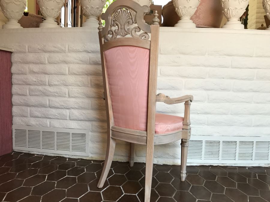 Stunning Double Pedestal Dining Table With Six Heavy Solid Chairs And Two Leaves [Photo 19]