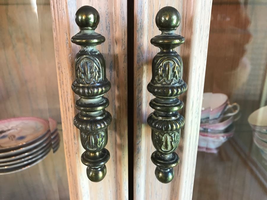 Vintage White Designer Lighted Wooden China Cabinet With Hutch - Matches Dining Table [Photo 7]