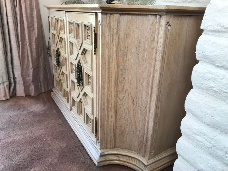 Vintage White Designer Wooden Cabinet - Matches Dining Table And China Cabinet [Photo 7]