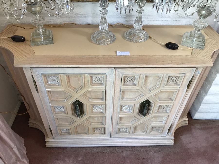 Vintage White Designer Wooden Cabinet - Matches Dining Table And China Cabinet [Photo 3]