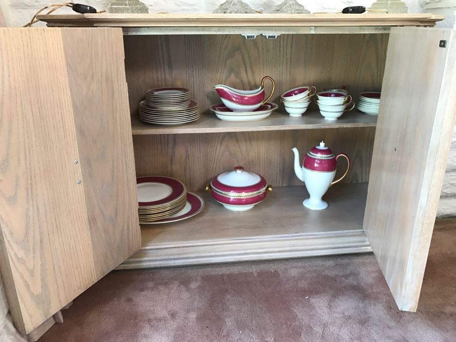 Vintage White Designer Wooden Cabinet - Matches Dining Table And China Cabinet [Photo 5]