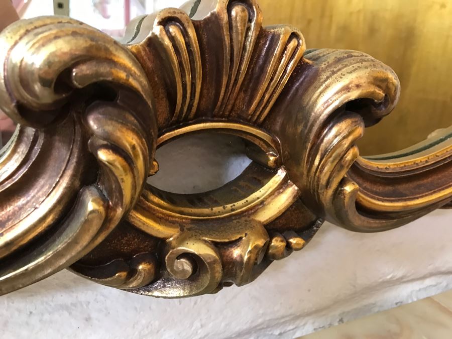 Fine Gilt Wood Wall Mirror With Matching Marble Top Entry Way Console Table Carved With Flowers And Acanthus Leaves [Photo 17]