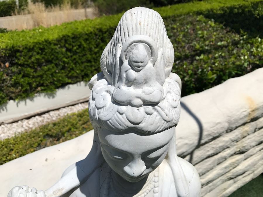 Outdoor Cement Statue Painted White [Photo 3]