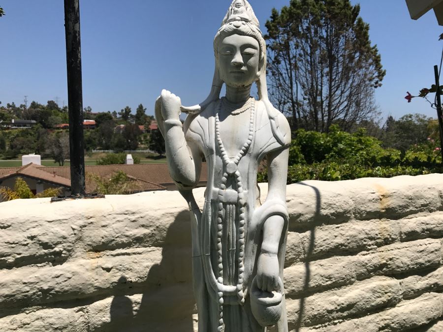 Outdoor Cement Statue Painted White [Photo 2]