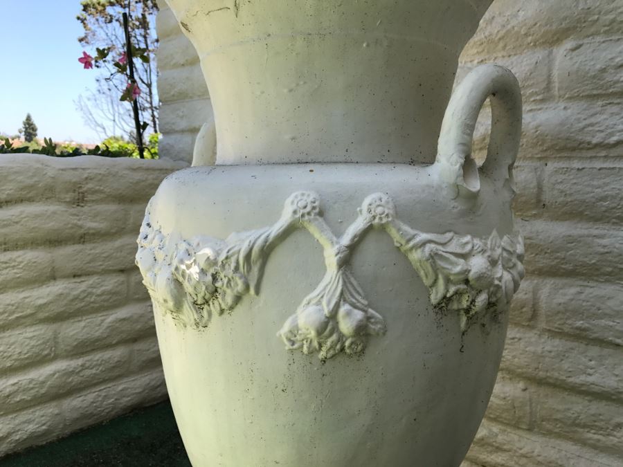 Large Ceramic Urn Painted White [Photo 3]