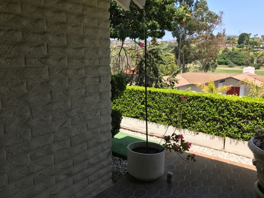 Large Architectural Outdoor Planter Pot Painted White With Plant [Photo 3]