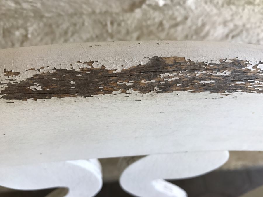 Set Of 4 Teak Wood Outdoor Chairs Painted White [Photo 9]