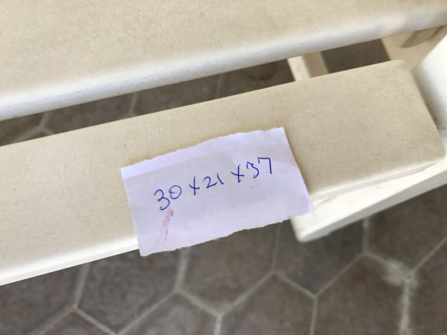 Set Of 4 Teak Wood Outdoor Chairs Painted White [Photo 15]