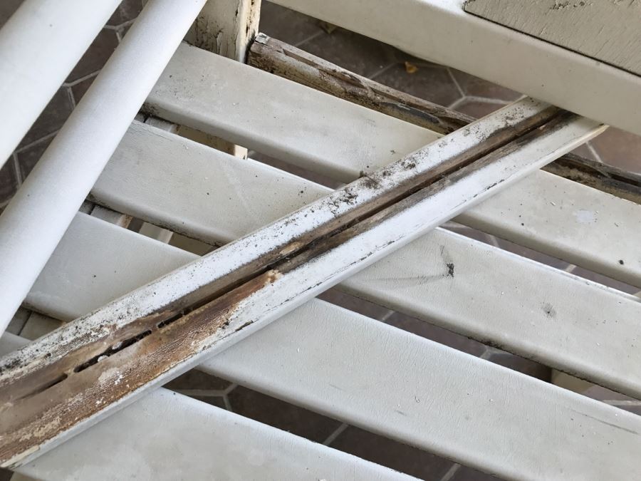 Set Of 4 Teak Wood Outdoor Chairs Painted White [Photo 13]