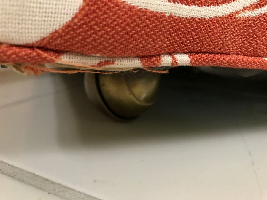 Upholstered Sofa On Casters And Matching Upholstered Mirror [Photo 13]