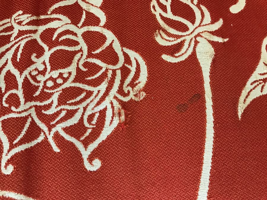 Upholstered Sofa On Casters And Matching Upholstered Mirror [Photo 9]