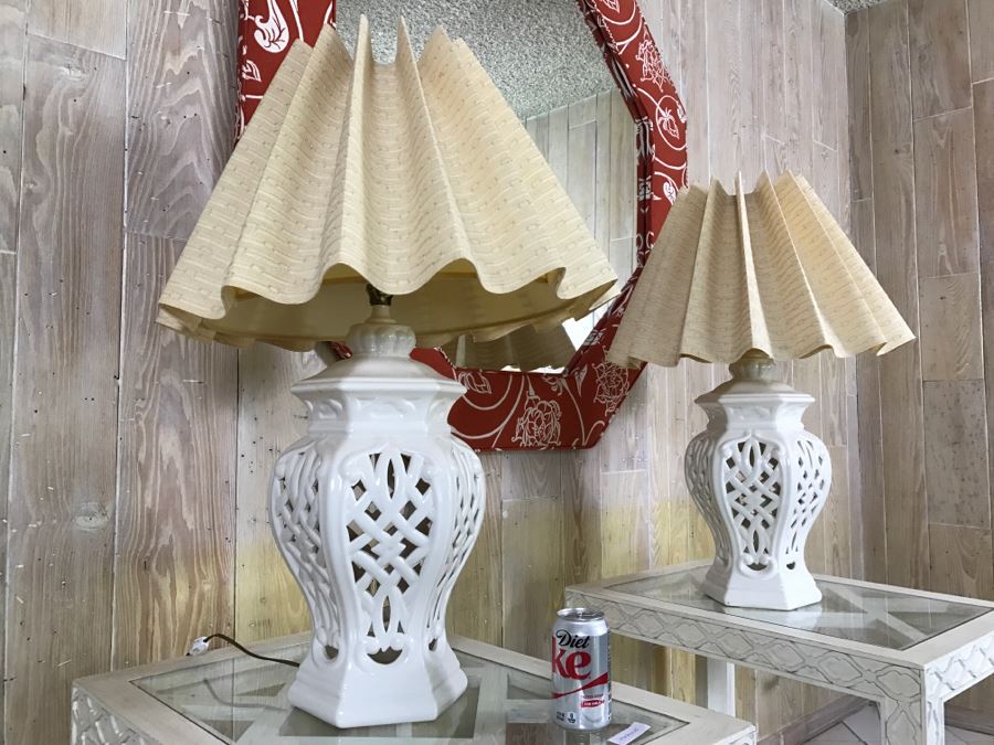 Pair Of White Table Lamps [Photo 1]