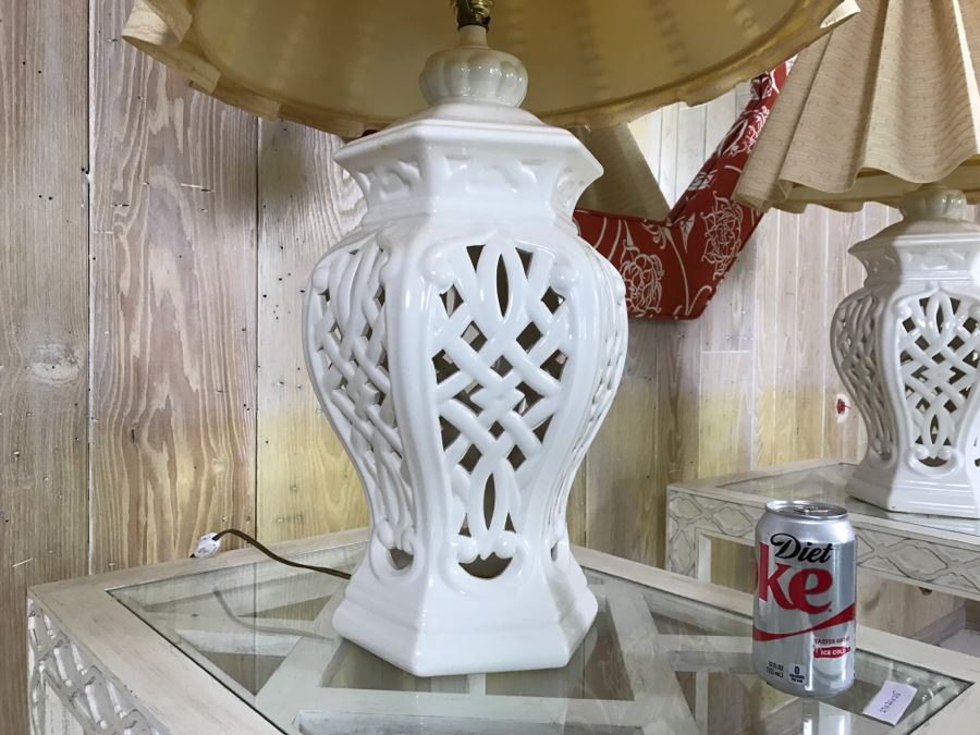 Pair Of White Table Lamps [Photo 2]