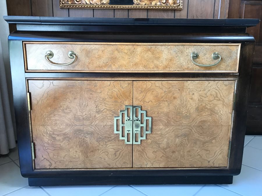 Chinoiserie Server Cabinet With Hinged Drop Leafs By CENTURY [Photo 2]