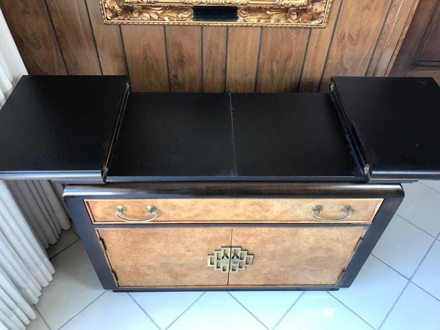 Chinoiserie Server Cabinet With Hinged Drop Leafs By CENTURY [Photo 11]