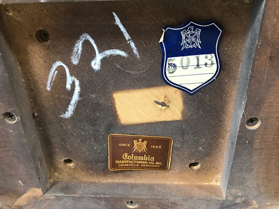 Vintage Round Wooden Side Table By Columbia Manufacturing Co, Louisville, KY [Photo 8]