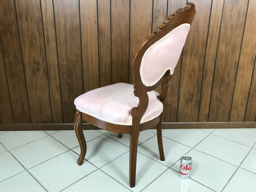 Nice Wooden Chair With Carved Flowers And Leaves [Photo 11]