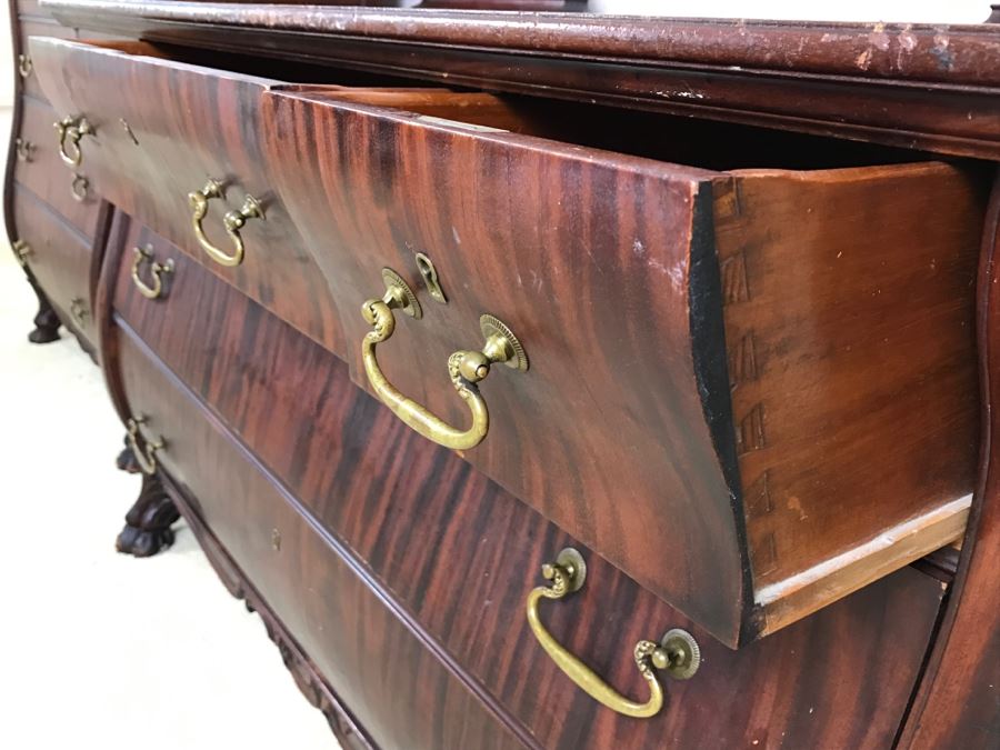 Stunning Widdicomb Grand Rapids, Michigan Dark Wood Bedroom Dresser Set Chest Of Drawers With Mirrors [Photo 22]