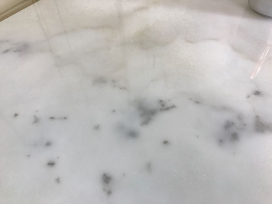 Ornate Metal And White Marble Table [Photo 6]