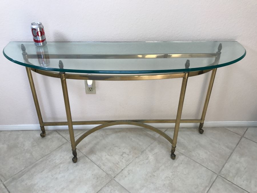 Brass And Glass Hall Console Table [Photo 2]