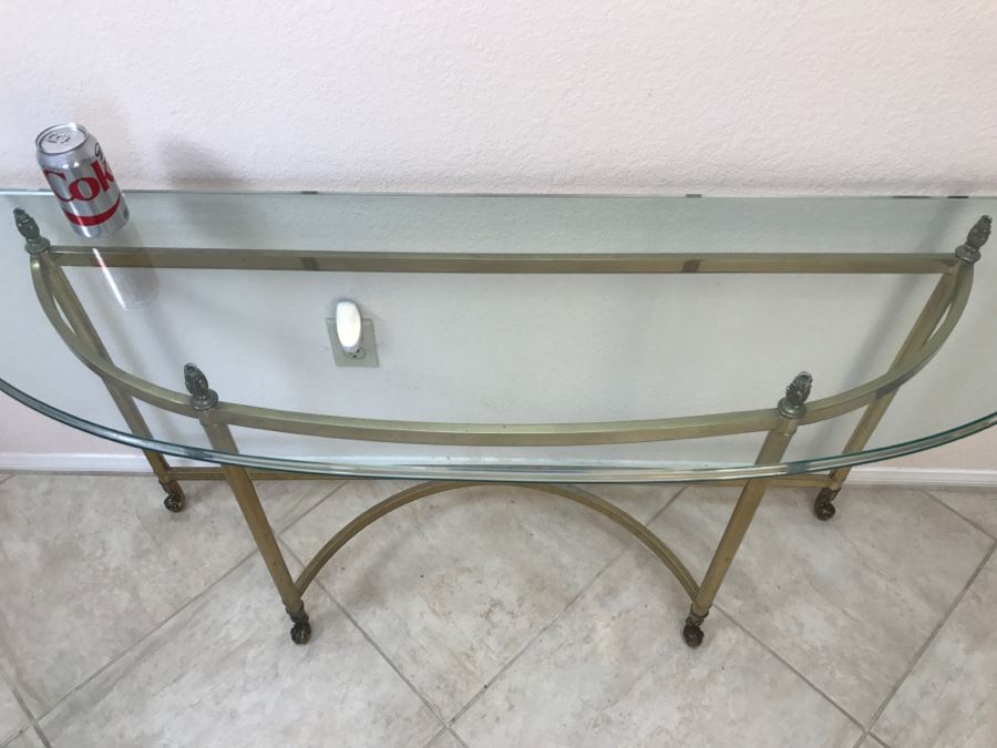 Brass And Glass Hall Console Table [Photo 5]