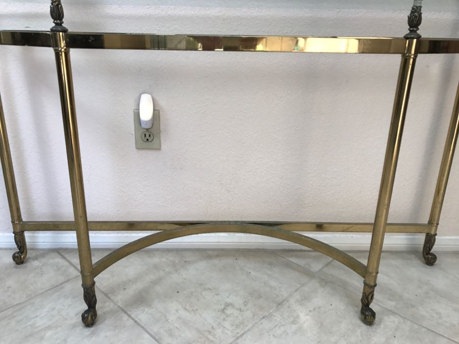 Brass And Glass Hall Console Table [Photo 3]