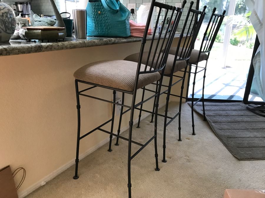 3 Metal Barstool Chairs [Photo 2]