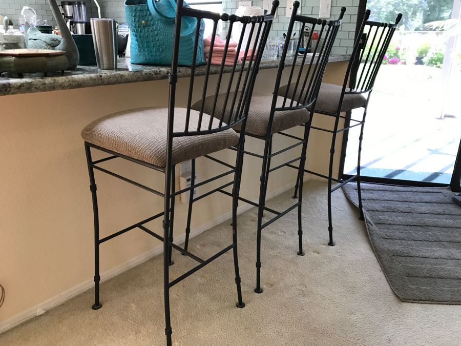 3 Metal Barstool Chairs