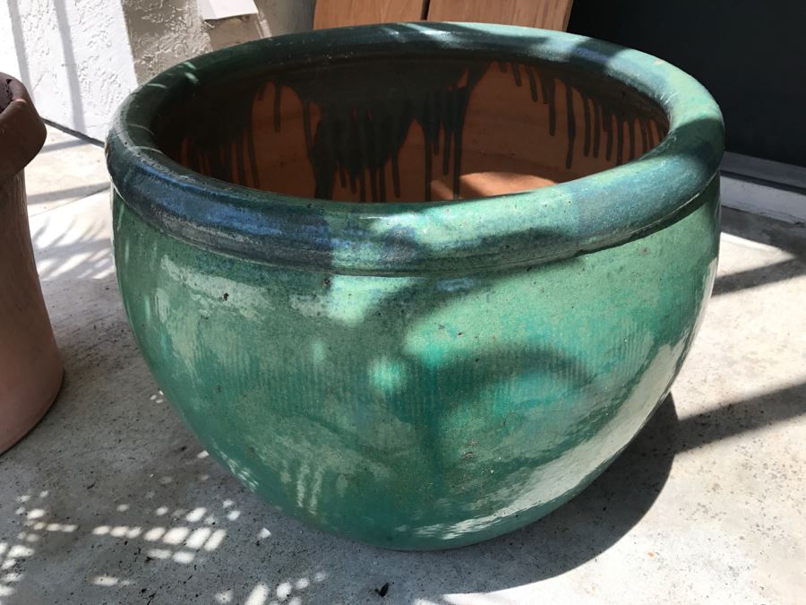 Potted Palm And Large Green Pot [Photo 4]