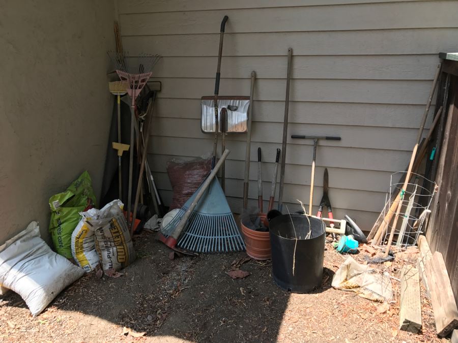 All Gardening / Yard Tools Photographed Against Walls [Photo 1]