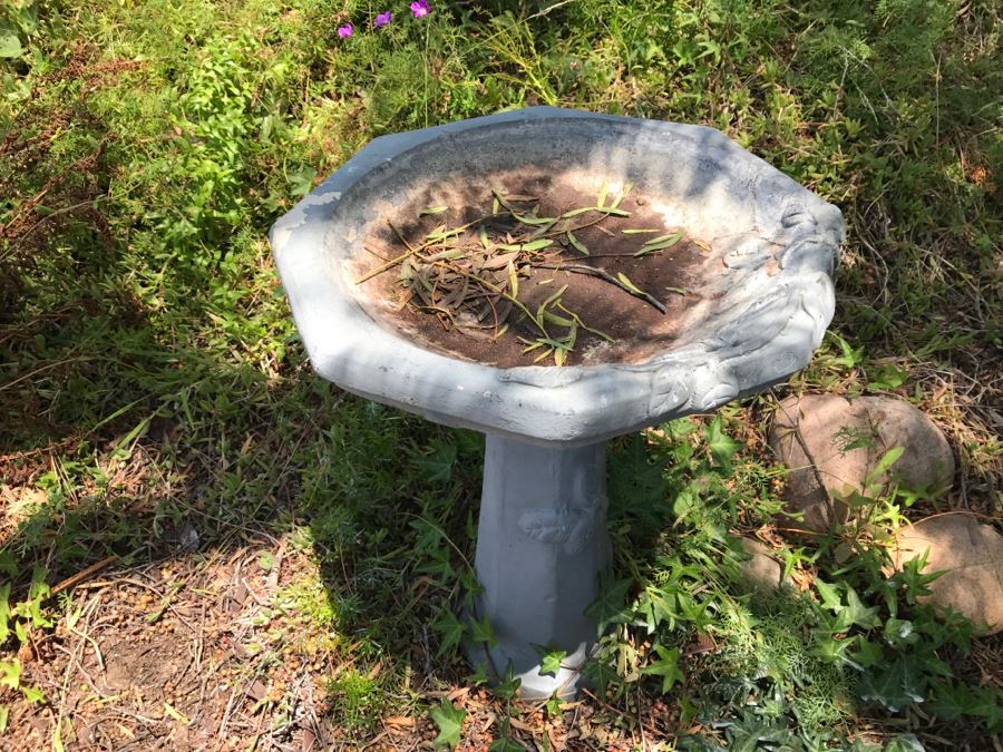 Gray Pedestal Birdbath [Photo 3]