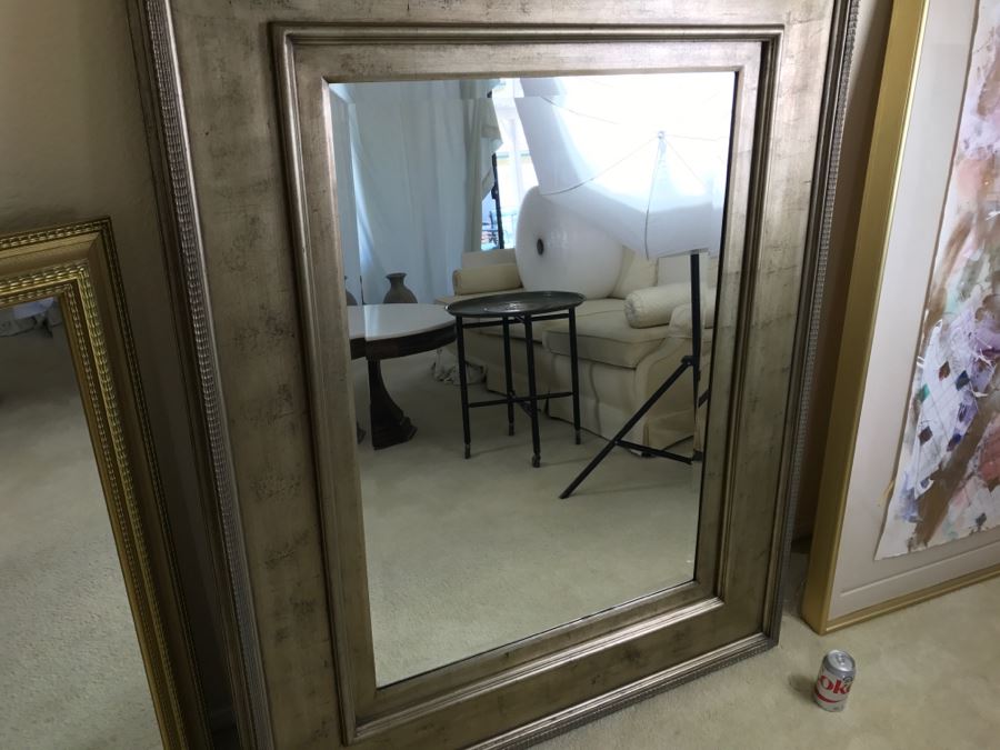 Large Silver Wall Mirror Beveled Glass [Photo 2]