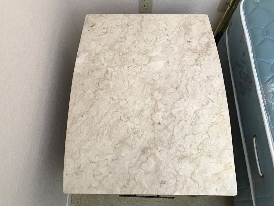 Set Of 2 Vintage Marble Top Side Tables [Photo 5]