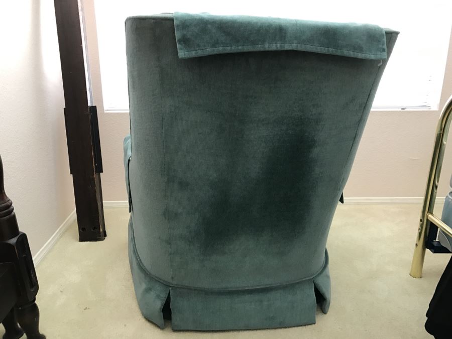 Vintage Teal Swivel Rocker Chair [Photo 4]