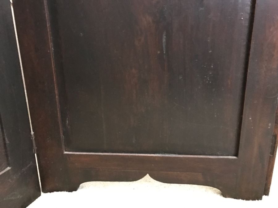 Stunning Ornate Carved Ironwood 3-Panel Space Room Divider Screen [Photo 10]